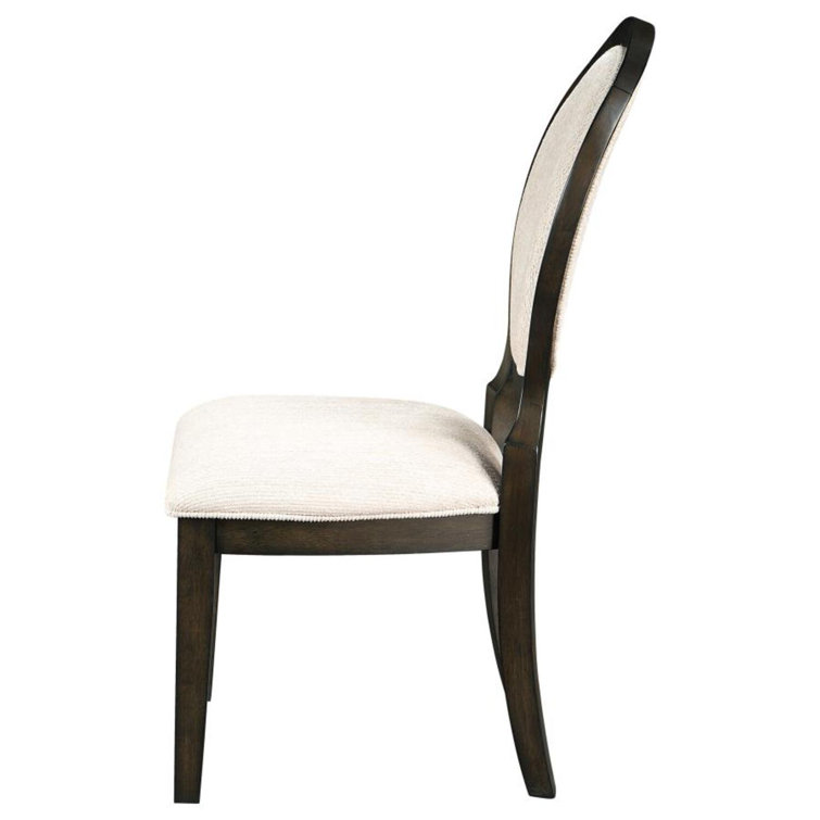 Oryana Tufted King Louis Back Side Chair in Cream/Dark Cocoa