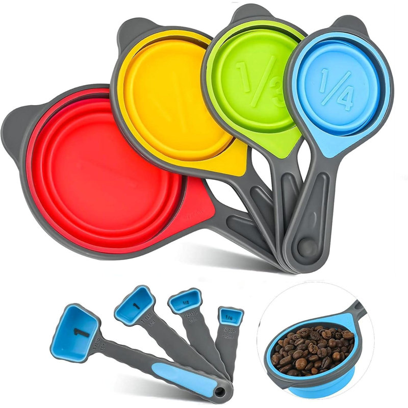 8-piece Collapsible Silicone Measuring Cups & Spoons