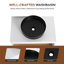 Meuble-lavabo flottant de 30 po avec lavabo vasque rond noir mat, meuble-lavabo mural avec tablette ouverte, finition blanche avec comptoir durable, conception moderne peu encombrante (livré dans 2 boîtes)-131095664