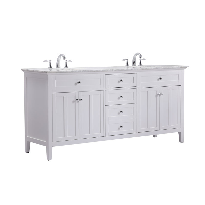 Ensemble de meuble-lavabo double 72 po Ain, Blanc