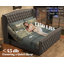 Grand lit ajustable DuJuan H 50,8 po avec garniture cloutée et tête de lit capitonnée, gris-934821844-934821845