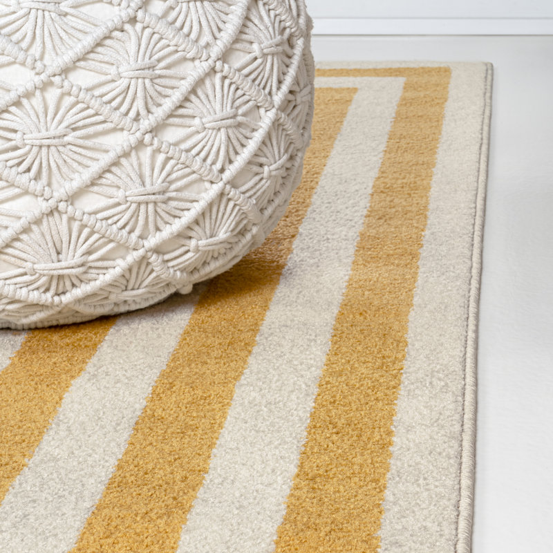 Tapis jaune / ivoire Isibeal, Rectangle 7 pi 9 po x 10 pi