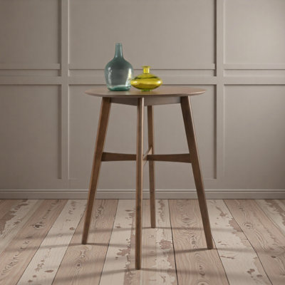 Table de salle à manger ronde en bois, hauteur du comptoir, 90 cm de profondeur x 90 cm de largeur