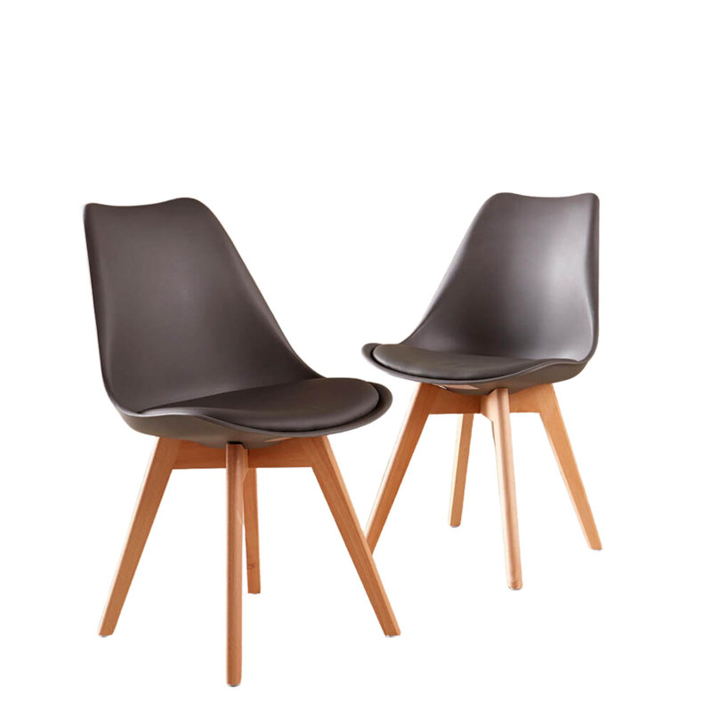 Gerton 35cm H Polyurethane Upholstered Side Chair in Grey