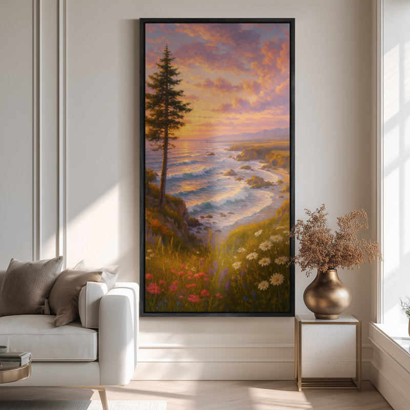 Grande toile murale encadrée 60 po x 30 po, Noir, H 60 po x l 30 po