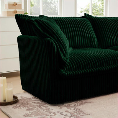 Sofas Couches | Modern 2-Seat Deep Seat Sofa with Detachable Cover for Small Spaces | Cream Corduroy