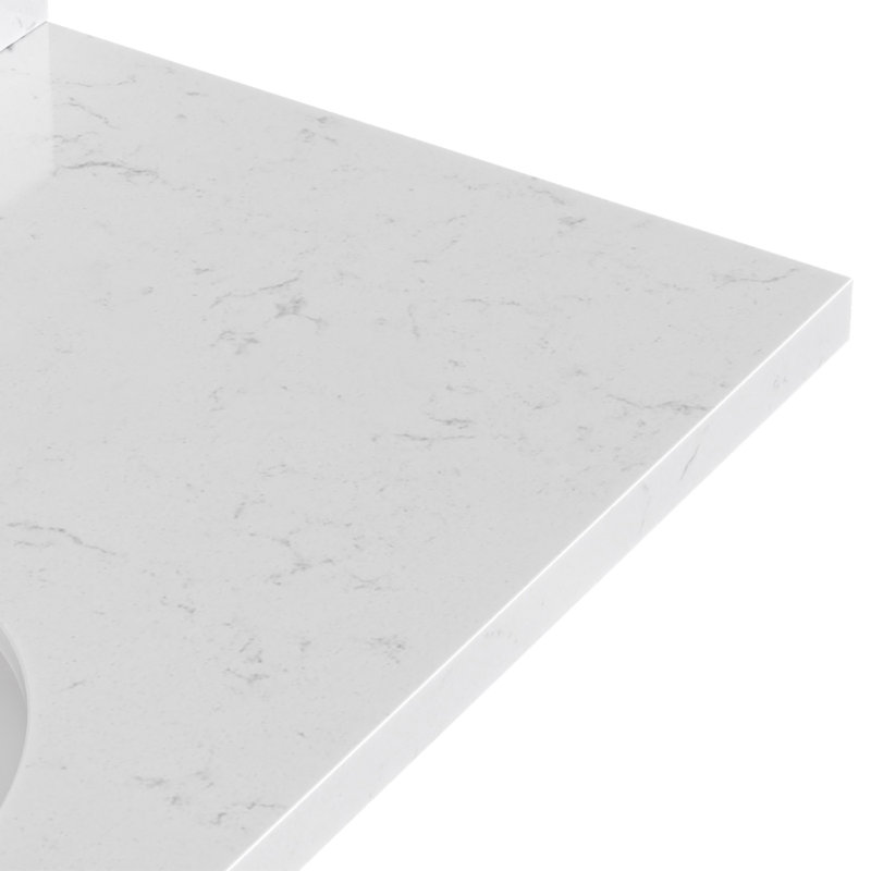 ARIEL Kelly 54 Single Sink Bathroom Vanity with Carrara Quartz Top, Midnight Blue