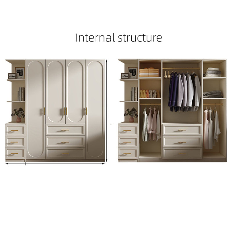French Style Simple Wardrobe, 78.74" H x 78.74" W x 23.62" D