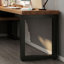 Bureau de direction brun en bois massif en forme de L-1724377699