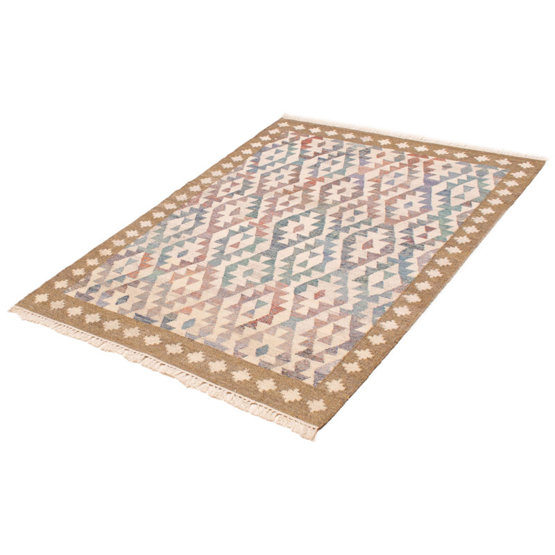 Kilim blanc Ankara FW 5 pi 5 po x 7 pi 5 po