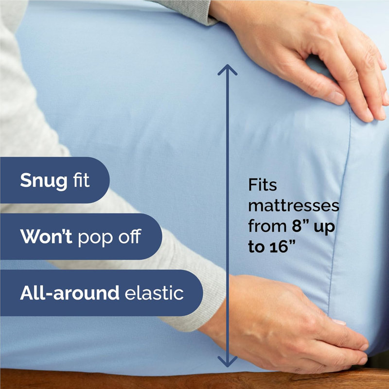 Premium Cooling, Soft & Wrinkle Free Sheet Set - Ultra Soft & Premium Hotel Luxury Bed Sheet Set, Light Blue