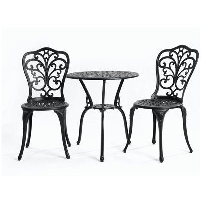 Best Choice Products 3-Piece Outdoor Rust-Resistant Cast Aluminum Patio Bistro Set  white