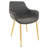 Matthew Leather Dining Chair, Modern Mid Century Accent Chair with Armrests and Iron Legs, Faux Leather Upholstered Kitchen Desk Chair for Dining Room, Living Room, Office Furniture-123223577-67941227