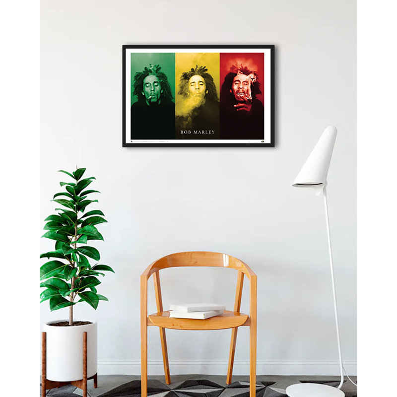 Bob Marley Smoke Treo, impression sur affiche encadrée