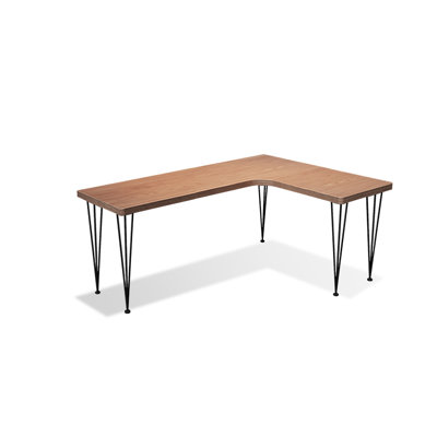 Brown+Black Rectangular Solid Wood+Iron desk
