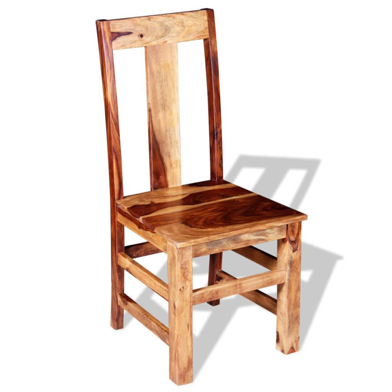 Ensemble de 2 chaises de salle à manger en bois de sheesham vidaXL Rustic, 2