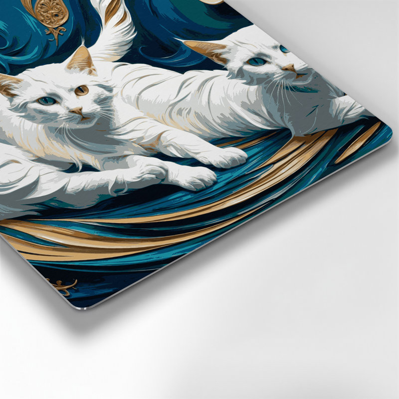 Cats Turkish Van Blue, art mural en métal, H 12 po x l 12 po