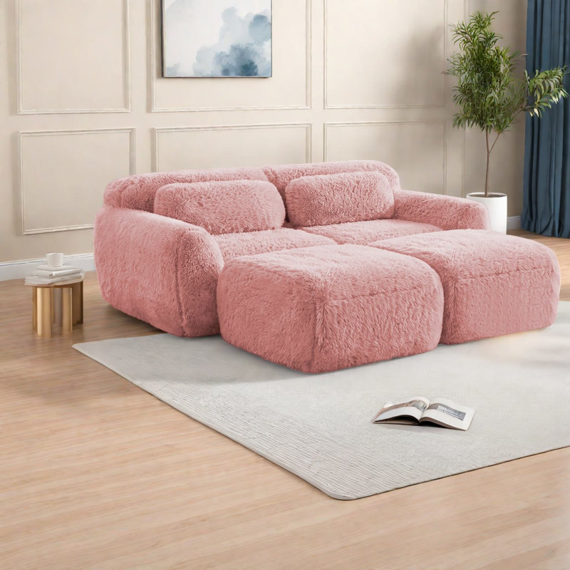Canapés ergonomiques moelleux, rose, style moderne pour le bureau