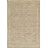Azerbaijan Hand Knotted Wool Floral Area Rug in Gray/Beige