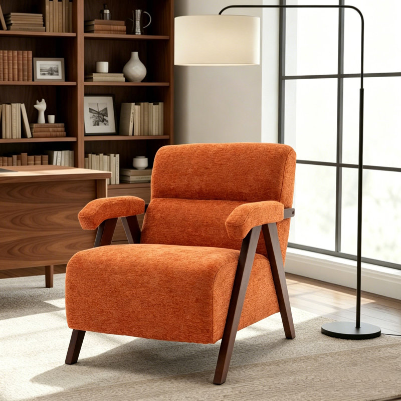 Chaise d'appoint Mid-Century, Orange