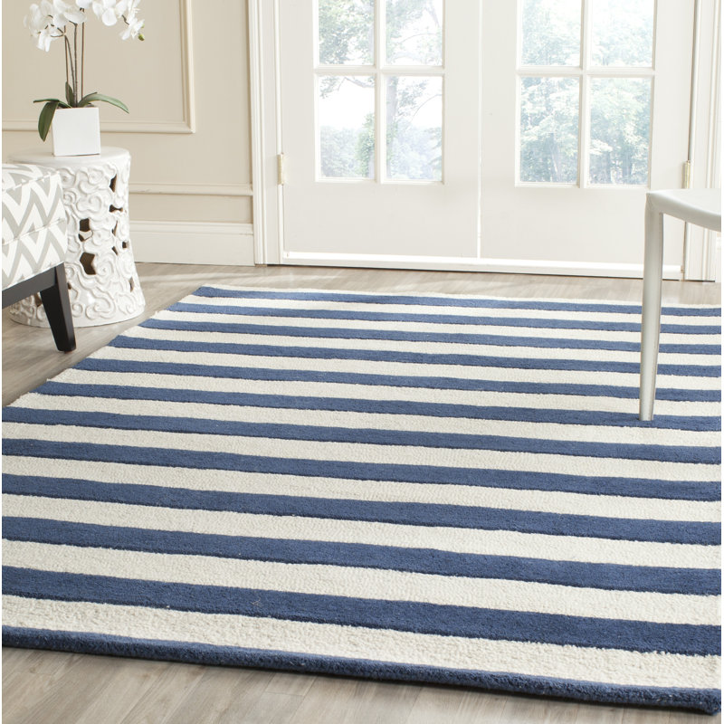 Abington Striped Wool Hand Tufted Area Rug, Rectangle 122 x 183 cm