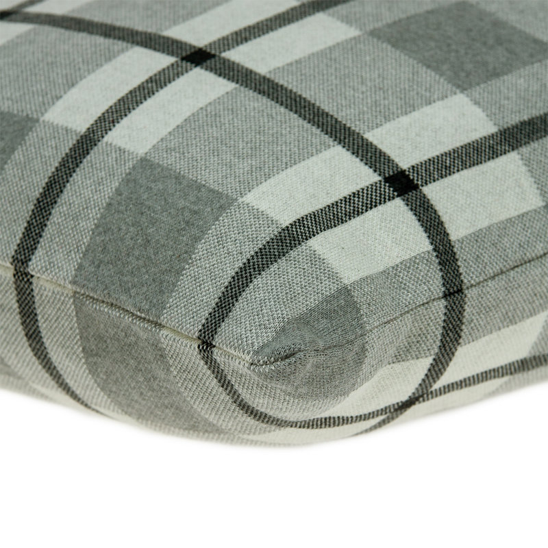 20" X 7" X 20" Transitional Tan & Grey Cotton Pillow Cover With Poly Insert, Polyester/Polyfill