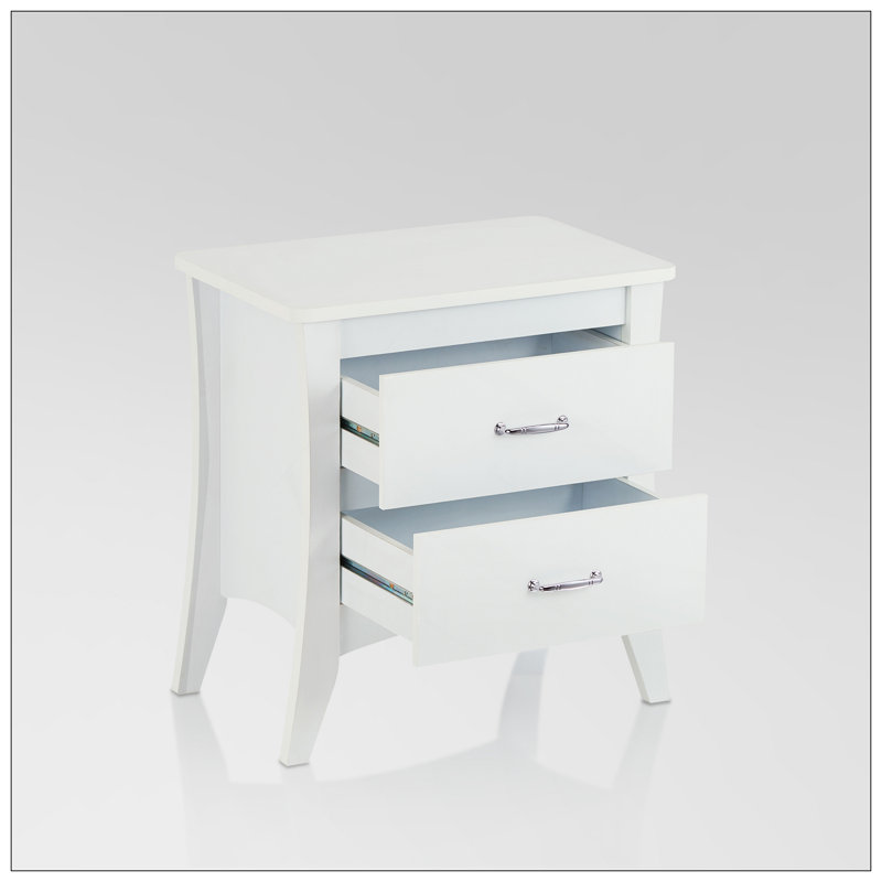 Babb White Finish Accent Table