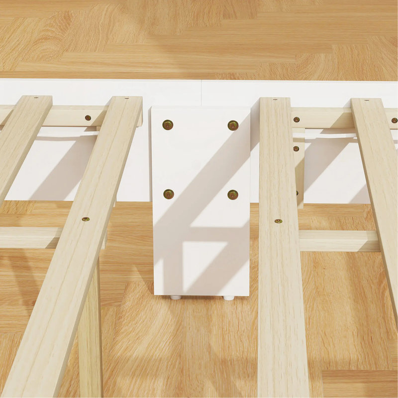 White  Full Bed Frame with Headboard