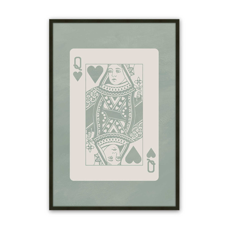 Imprimé carte grand sauge, H 17 po x l 13 po, Noir satiné