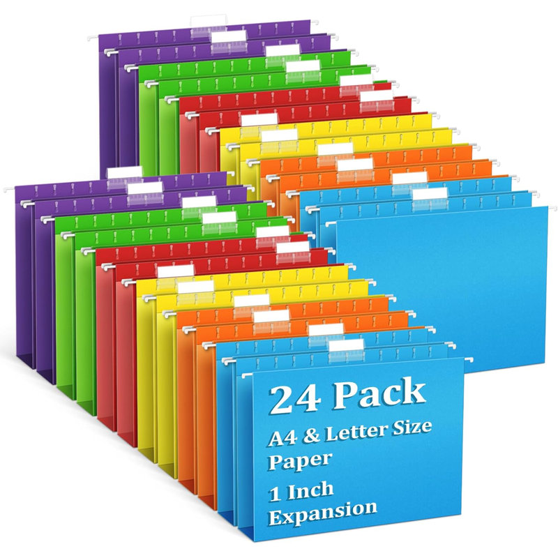 24-pack 1" Expansion Hanging File Folders