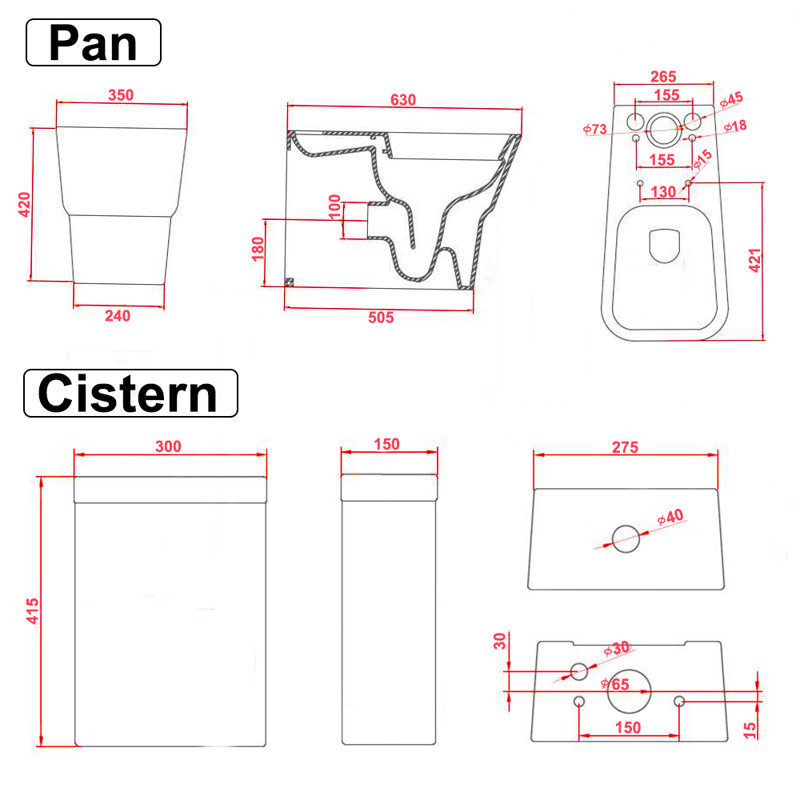 Belfry Bathroom Shetler 0L LPF Elongated Floor Mounted Close Coupled Toilets (Seat Included)