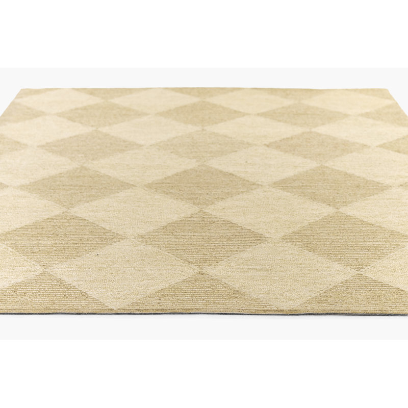Tapis Patia en laine beige géométrique tufté à la main, 152 x 244 cm, 5 pi x 8 pi