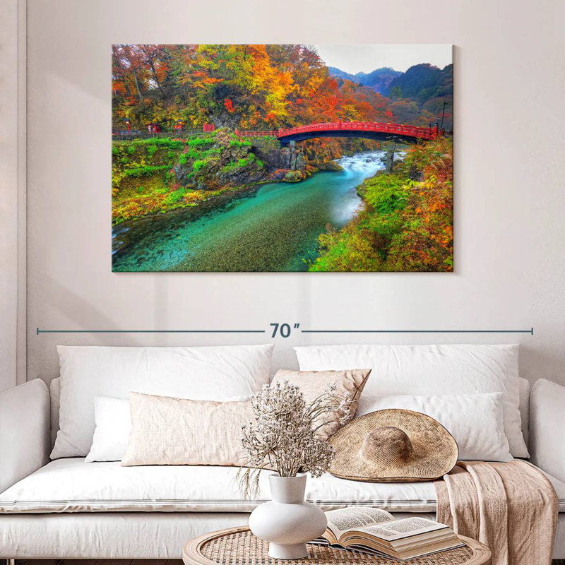 Pont Lilie Shinkyo en automne, H 32 po x l 48 po