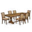 L'ensemble de table de cuisine 7 pièces comprend une table de salle à manger moderne et 6 chaises de salle à manger en similicuir beige avec dossier haut - finition noyer antique-1142431044-1171048490-1171460739