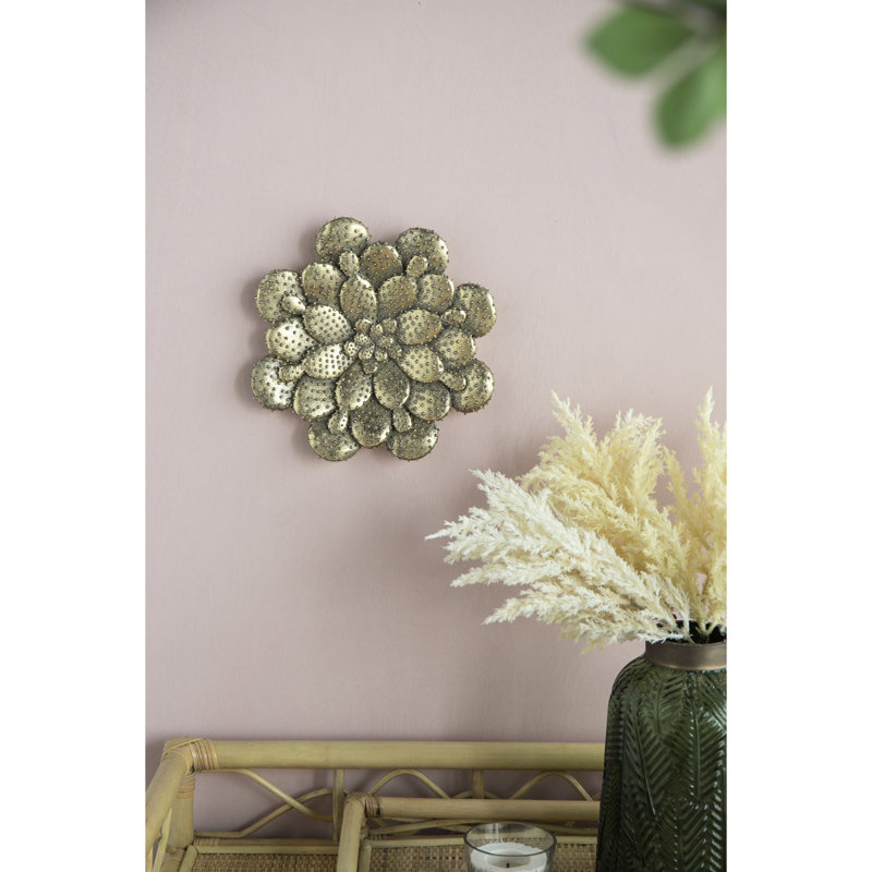 Plaque murale dorée - 10 x 1,6 x 10 po, résine et métal, ajoute de l'éclat à la décoration lumineuse de bureau de 10 x 10 x 1,6 po, rehausse l'esthétique