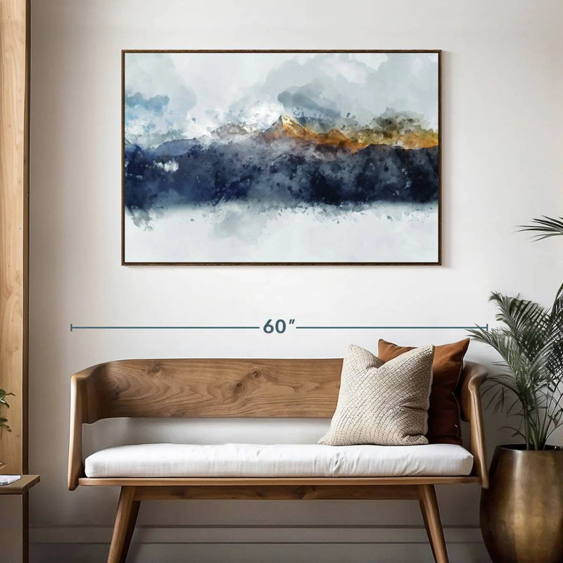 Bolan Mountain Range, 46" X 31", Floating Frame Walnut