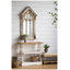 Console 35,5 po x 14 po x 32 po en bois vieilli blanc et naturel, console de style champêtre