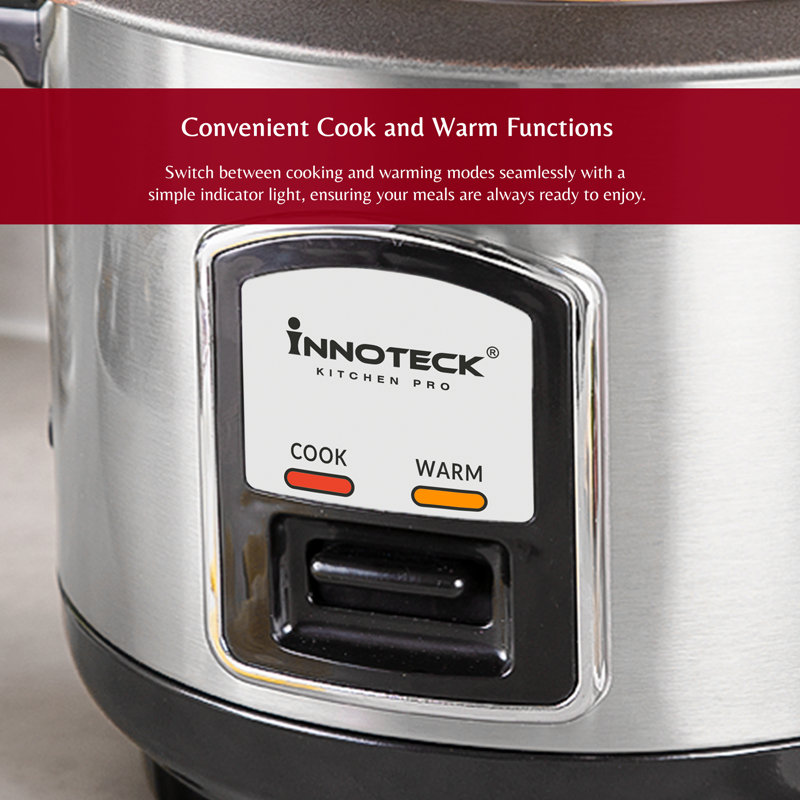 Kitchen Pro Stainless Steel Automatic Cooking, Keep Warm, With Measuring Cup & Rice Paddle  - 350W 0.8L Rice Cooker