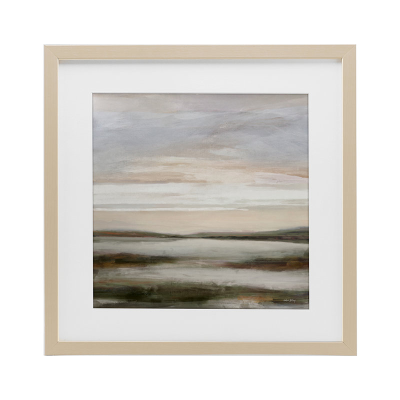 Vaste horizon tendrement éclairé, impression sous verre, design par Amber Sterling, H 13 po x l 13 po