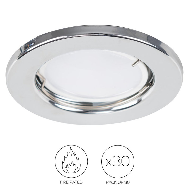 Fire Rated 3.15" Recessed Lighting Kit, Chrome