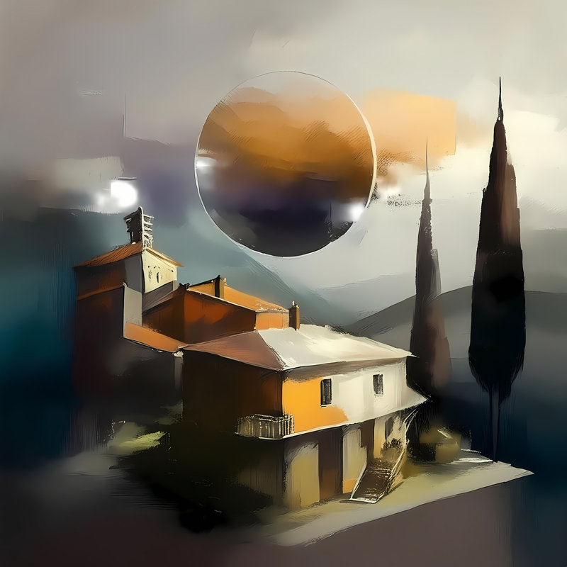 Sunset In Tuscany, 24" H x 24" W