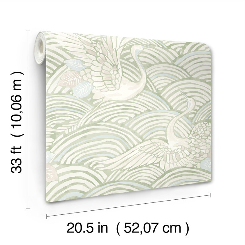 Navarres Stripe Faux Linen Wallpaper, Green