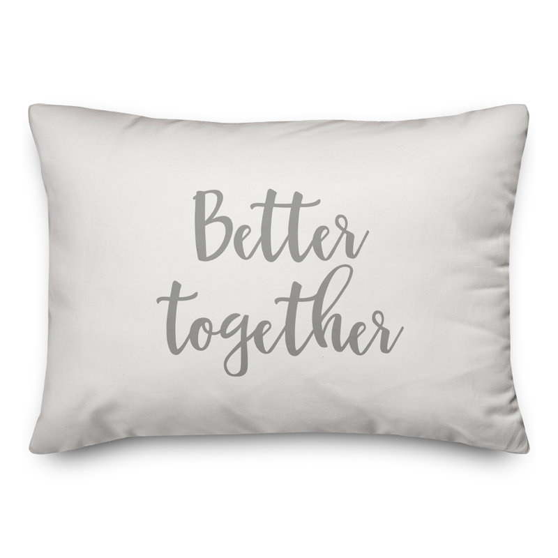  Better Together Throw Pillow, Gray/White