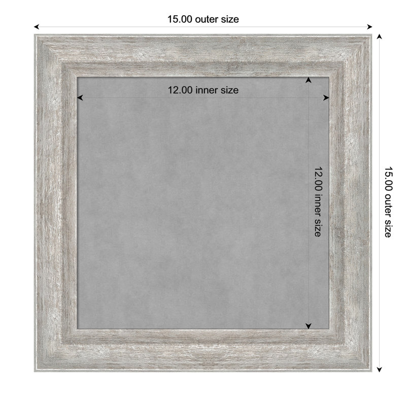 Tableau magnétique angulaire à cadre argenté, H 15 po x l 15 po