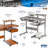 Techni Mobili Complete Computer Workstation Desk, Woodgrain, With Moisture-Resistant Veneer And Scratch-Resistant Steel Legs-558424458