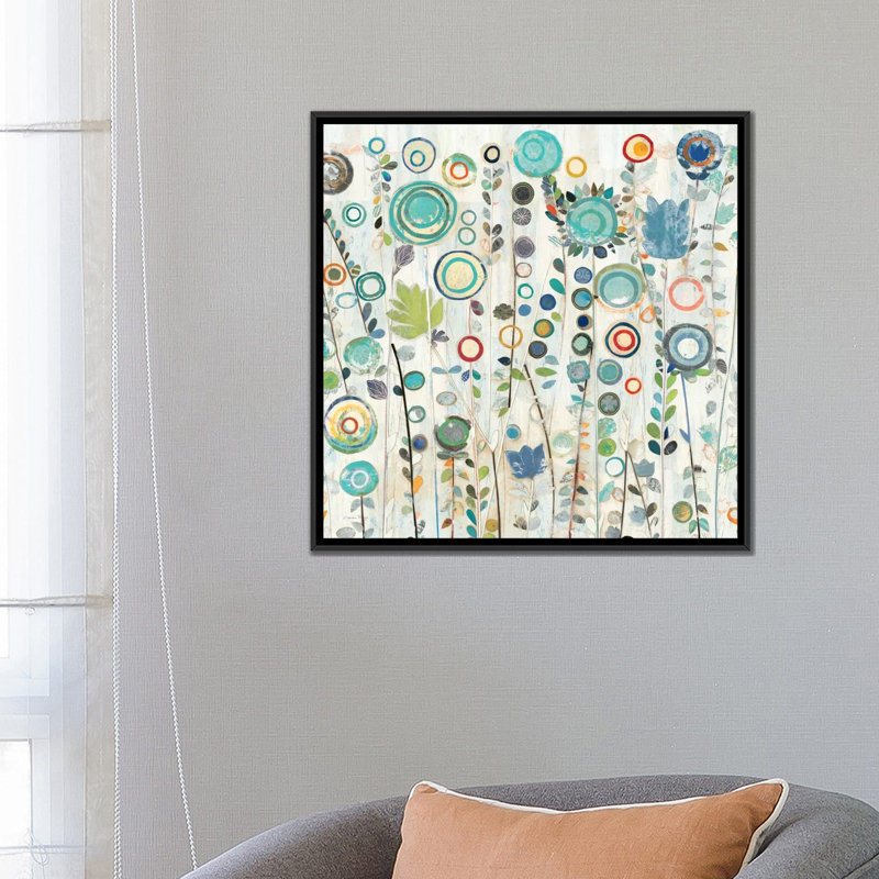 « ocean jardin i square », impression, H 26 po x l 26 po x p 1,5 po, Toile avec cadre noir