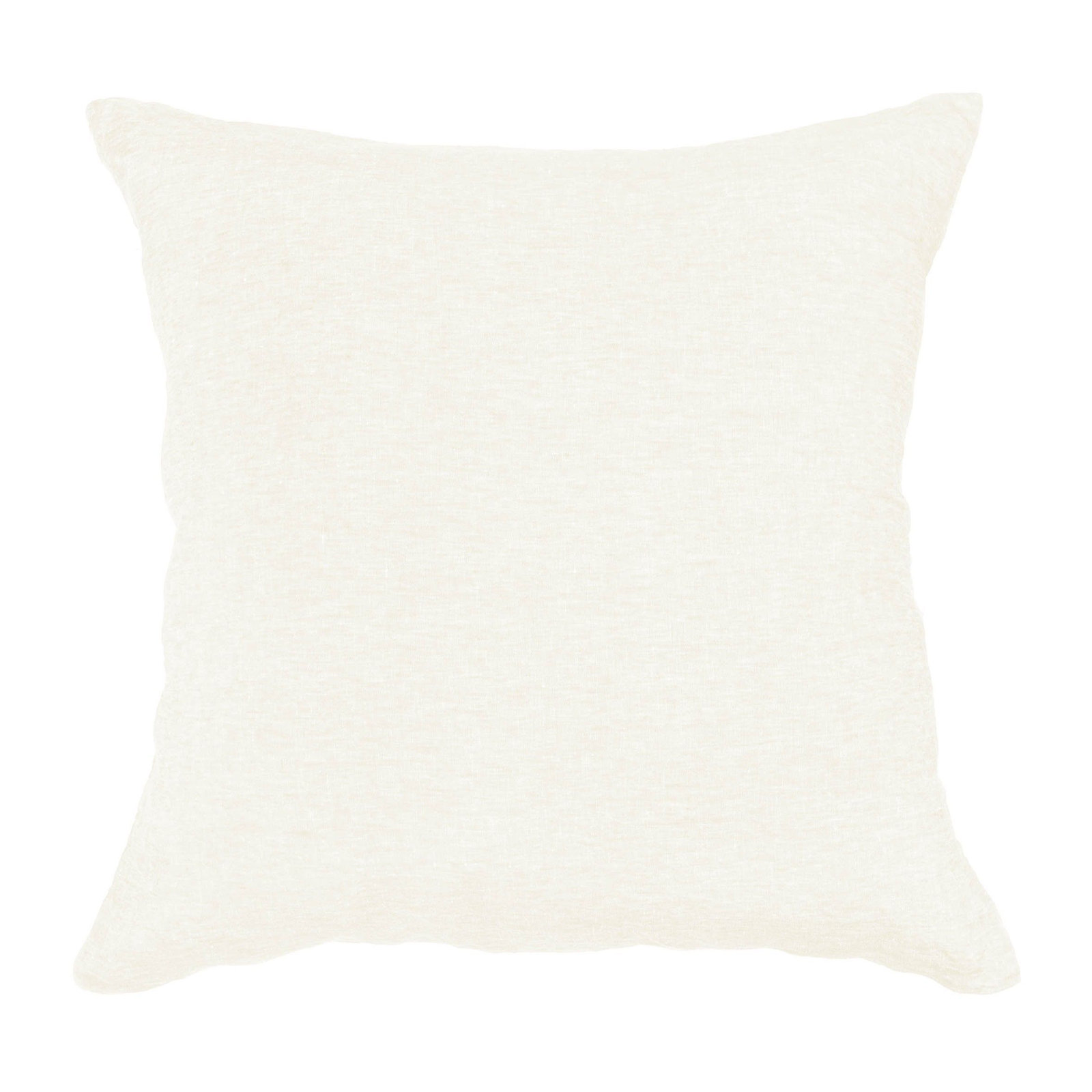 100% French Linen Pillow Sham, Cream, Square 20", Pillow Cover Only - No Insert
