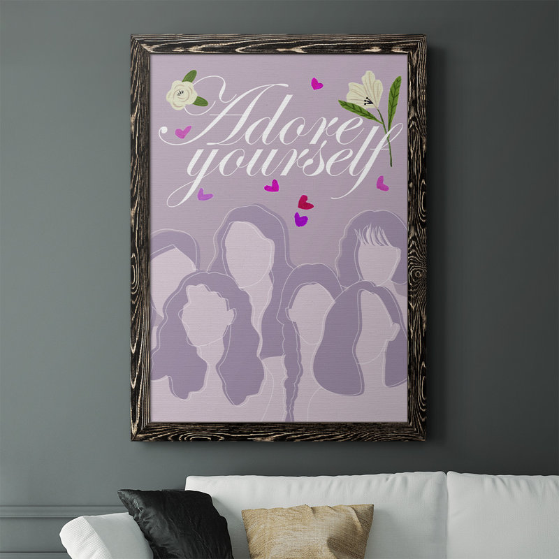 «Happy Galentine's Day Collection B», peinture sur toile encadrée, H 37,5 po x l 27,5 po x P 1 po, Noir