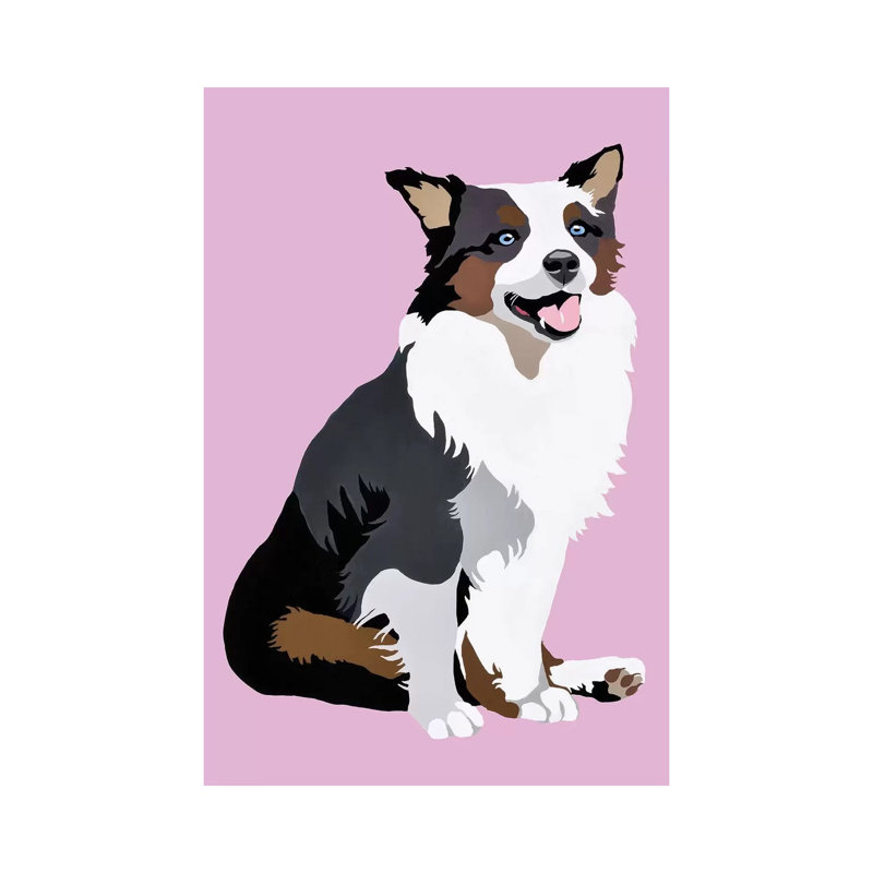 Woof On Lavender by Julie Ahmad - Wrapped Canvas Print, 66.04 cm H x 45.72 cm W x 3.175 cm D