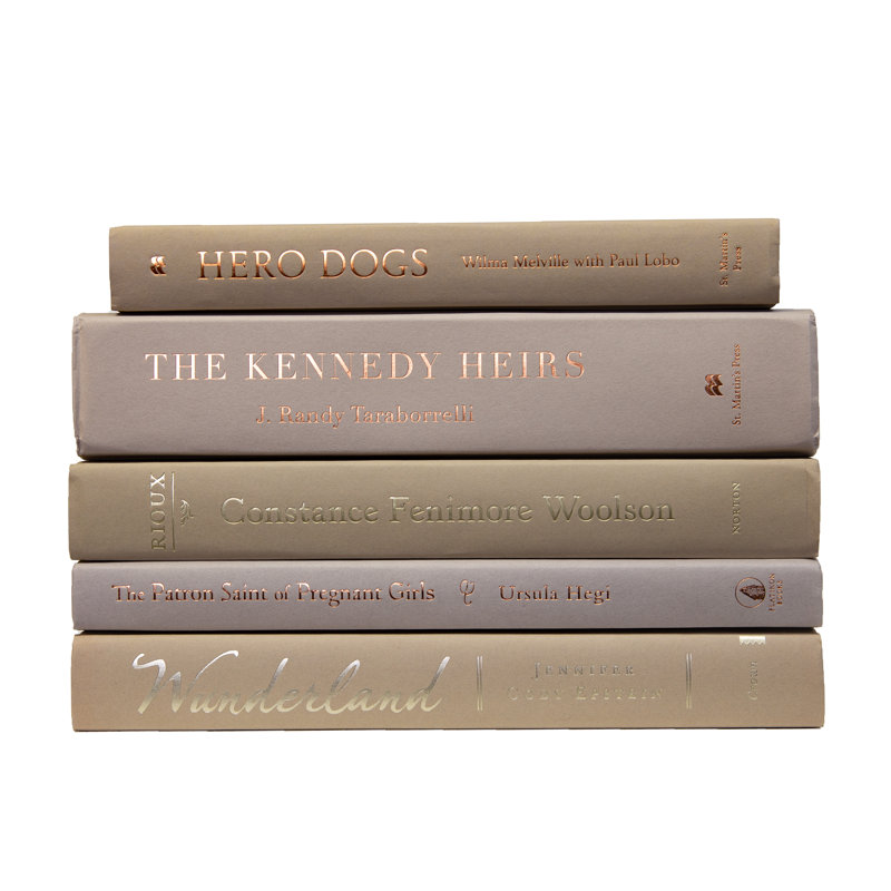 Livres décoratifs Hettye - Pile à livres Driftwood - 5 livres brun clair